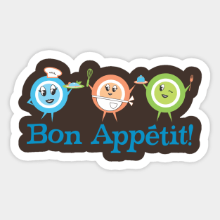 Mid century retro dish girls woman French chef bon appetit Sticker